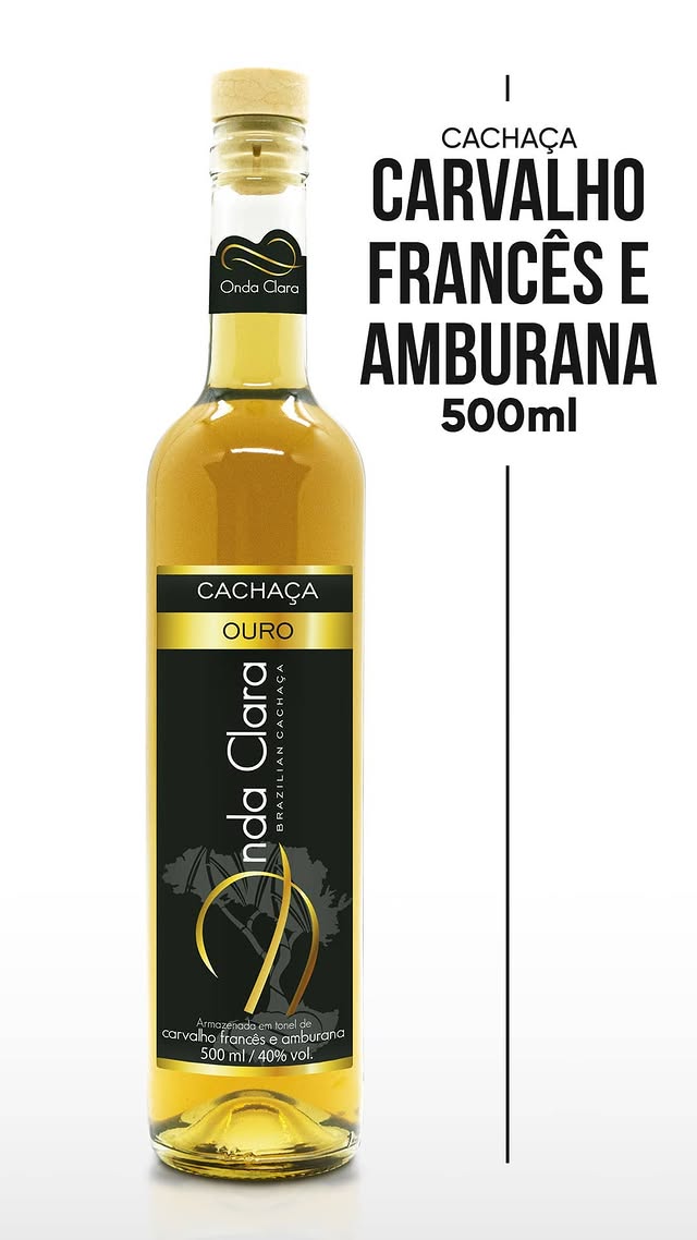 CACHAÇA CARVALHO FRANCÊS E AMBURANA ONDA CLARA 500 ML