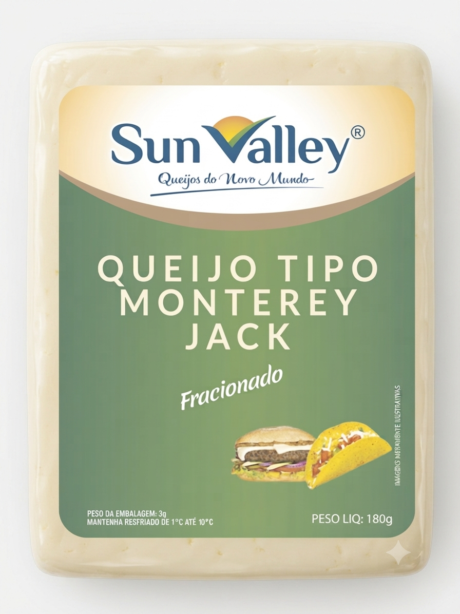 QUEIJO MONTEREY JACK SUN VALLEY FRACIONADO 180G