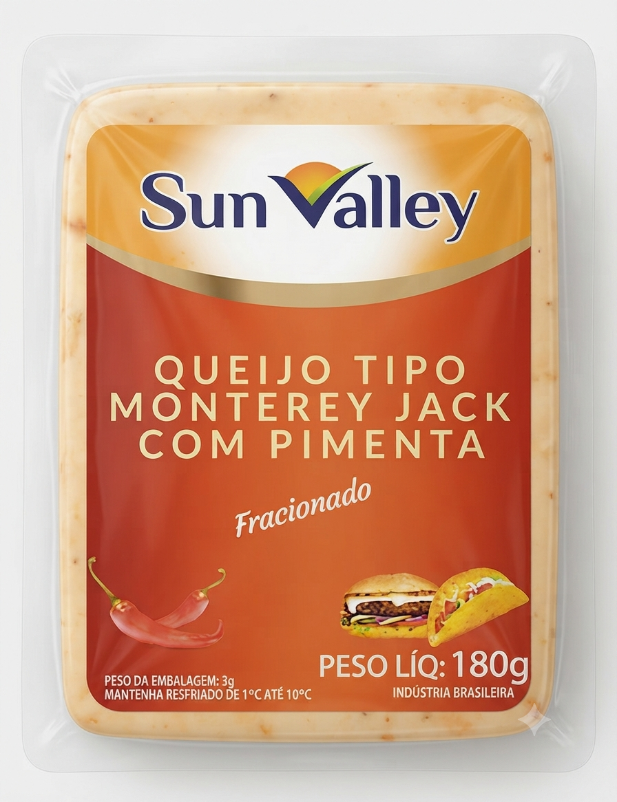 QUEIJO MONTEREY JACK SUN VALLEY C/PIMENTA FRACIONADO 180G
